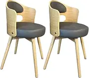Ergonomic Grey Leather Swivel Dining Chairs Set of 2 for Dining Room Lounge Office Modern Design