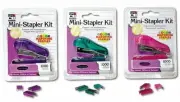 Mini Stapler Kit with 1000 Color Staples, Assorted Transparent Colors (Pink, ...