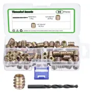 80Pcs Threaded Inserts, 1/4"-20x25/64" Headless Hex Socket Drive Nut Inserts