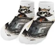 [QMNVBDS] Raccoon on Trash Can Socks Ankle Length Socks Casual Short Socks for Women Men Low Cut Sports Socks Running Socks No Show Socks Ankle Socks Athletic Socks Workout Socks, Style, One Size, Style