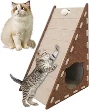 Scratching Board | Vertical Integrated Wall Scratcher,Triangular Non-Shedding Climbing Mat Wear-Resistant Kitten Felt Bed for Exercise Lounging Playing Resting Boredom Living Room Home