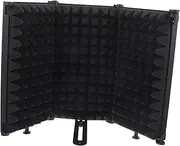 TOPPERFUN 1 Set Microphone Acoustic Cover Music Recording Equipment Microphone Isolation Shield Microphone Pops Filter Music Mic Podcast Strainer Microphone Recording Wall Panel Black Iron