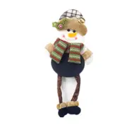 2 PCS Christmas Tree Bells Pendant Cloth Large Long Feet Santa Snowman Doll Hanging(Snowman )