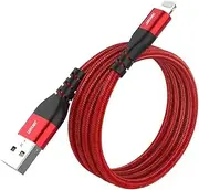iPhone Charger Cable,JianHan [Apple MFi Certified] USB A to Lightning Cable Nylon Braided 2m iPhone Cord for iPhone 14 13 12 11 Pro Max Mini XS XR X 10 8 7 Plus 6s 6 SE,iPad,iPod (Red)