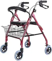 Walker,Rollator 4 Wheel Walker Lightweight Folding Adjustable Height Walking Frame Elderly with Seat Basket Walking Aid Aluminium Adult Walking Frame Little Surprise