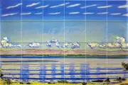 Art Hodler Landscape Sky Lake Ceramic Mural Backsplash Bath Tile #2140