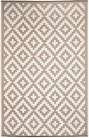 Monochrome Plastic mats Rugs Reversible and Recycled for Home, Patio, Backyard, Deck, Picnic, Beach, Trailer, Camping (Beige and White, 180cm x 270cm)