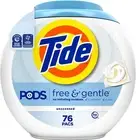 Tide PODS Free & Gentle Liquid Laundry Detergent Pacs, 76 count