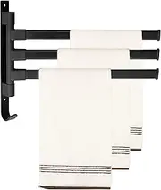 Swivel Towel Rail, Aluminum Alloy Towel Rail Swivel Wall Mounted, Tea Towel Holder for Kitchen, Self-adhesive Kitchen Towel Rail