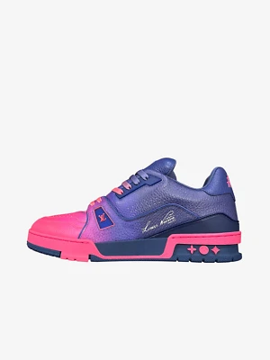 Louis Vuitton Purple Pink Fade Trainer Sneaker Virgil Abloh Size 8 LV