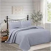 Queen Size Quilt Bedding Sets with Pillow Shams, Classic Geometric Stitched Pattern Lightweight Soft Bedspread Coverlet 3 Pieces 100% Cotton (Color : Gray A, Size : 230x250cm-90x98 inch)