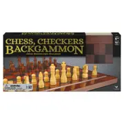 Cardinal Classics Wooden Deluxe Backgammon Chess & Checkers