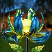 Huaxu Solar Outdoor Lights 35.4In Garden Decor Flower Wind Spinners,Waterproo...