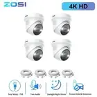 ZOSI 4PK 8MP POE Security Camera Home Outdoor CCTV Audio Recording Night Vision