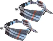 VERDANVERSE 2pcs Cat Collar for Kittens Pet Name Soft Adjustable Collars for Cats Small Plaid Cat with Bell Tag Lovely Kitten Collar Kitten Collars Collar for Cat Collar for Kitten Cloth