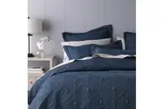 Bianca Kazimir Polyester Coverlet 2x Pillowcases Bedding Set Navy
