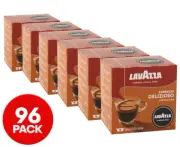 96 PK Lavazza A Modo Mio Coffee Capsules Pods Delizioso, Well-Rounded & Smooth