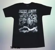 New DC Comics Justice League Group Black White Vintage Mens Cartoon T-Shirt