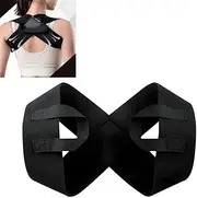 Shoulder straps, straight back trainer, hunchback correction device, posture improvement correction strap, shoulder protection, chest extension, neck protection (Black, M)