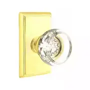 Emtek 8521GTUS3NL Dummy, Rectangular Rosette, Georgetown Knob, Unlacquered Brass