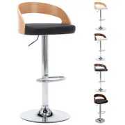 2x Wooden Bar Stool Kitchen Dining Chair Black and Dark Brown/Dark Grey vidaXL