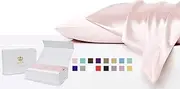 Luxor Crown Set of 2 Mulberry Silk Standard Pillowcases (Blush)