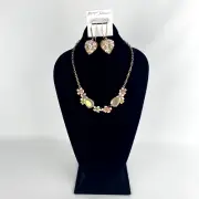 Betsey Johnson Necklace & Earrings Set Shell Yeah Enamel Flowers Pearls Crystals