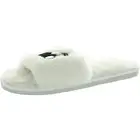 Designer Womens White Metallic Slide Slippers 38-39 Medium (B,M) BHFO 2171