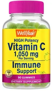 WellYeah Vitamin C 1050 mg Gummies - Natural Sourced Flavors - Immune Support...