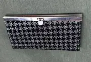 Black/Gray Houndstooth Clutch Wallet With Silver Metallic Thread NWT