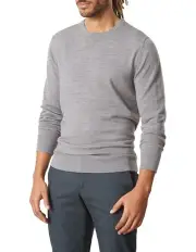 [MJ Bale] Sandringham Ashby Merino Crew in Light Grey