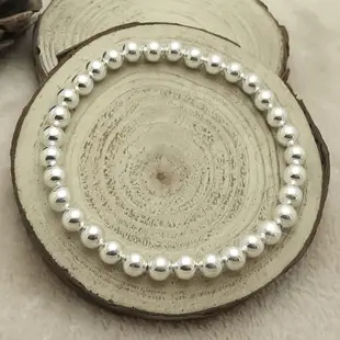 DIY純銀小孔光面飾品手鏈轉運珠