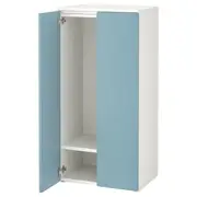 SMÅSTAD / PLATSA wardrobe, white/blue, 60x42x123 cm