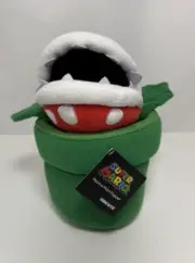 Super Mario Bros Piranha Plant Hand Puppet Plush Nintendo Uncute New With Tag