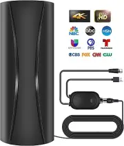 2025 Advanced Amplifier Indoor TV Antenna - Easy Mount, 36ft Coax Cable Included