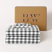 Briarwood Home® Printed Flannel Sheet Set, 100% Organic Cotton, Six-Fold Brushed, Super Soft, Warm, Deep Pocket Bedding with NanoTech Infuse for Enhanced Lasting Strength (Buffalo Grey, Queen)
