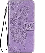 [YukeTop] Case for Oppo A96 5G, PU Leather Flip Folio Wallet Cover, with Card Slots, Case Cover for Oppo A96 5G.(Light Purple)