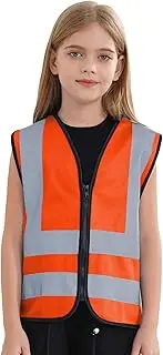 Hedmy Children's Safety Vests High Visibility Reflective Strips Lightweight Mesh Jacket for Boys & Girls