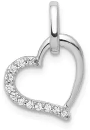 14k White Gold 1/15ctw Diamond Heart Charm PM4850-008-WA