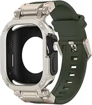 FKMBD Strap Case for Apple Watch Band Ultra 2 49mm 44mm 45mm TPU Protector Case Cover Silicone Bracelet for IWatch Series 9 8 7 6 5 4 Watchbands