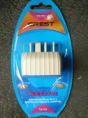 CREST - TELEPHONE AUSTRALIAN PLUG TO 2 X SOCKETS ADAPTOR
