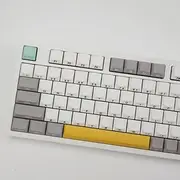 127 Keys Retro Gray Side Printed PBT Low Profile Keycaps Custom Keyboard Keycaps 75 Percent, Full Set Keycaps for 60% 65% 75% 80% 100% Cherry Gateron MX Switches Mechanical Keyboard