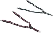 [Holibanna] Unisex Trouser Straps 2 Pack Boys and Girls Elastic Suspender Straps Comfortable Adjustable and Fashionable Random