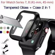 For Apple iWatch Series 7/8 Tempered glass screen protector full case 41MM, 45MM