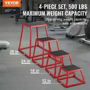 Plyometric Jump Boxes 12/18/24/30 Inch Plyo Box Platform and Jumping Agility Box Anti-Slip Fitness Exercise Step Up Box Set Strength Training Red