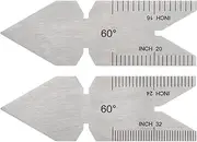 uxcell 2pcs Center Gauge 60° US Standard Thread Cutting Angle Gauge, Stainless Steel Lathe Cutting Tool, Thread Pitch Increment 16/20/24/32thd