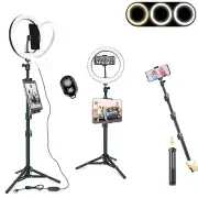 LINCO 10" Ring Light Tripod Stand 80" with iPad iPhone Holder for Live Video