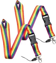 SEWACC 2Pcs Rainbow Neck Lanyard Mobile Phone Strap Colorful Key Chain Holder for Id Tags Cameras and More Durable with Lobster Clasp Design