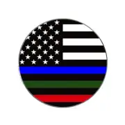 US Flag Thin Blue Line Green Red Golf Ball Marker Police Fire Military