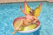 Poolmaster Glitter Pixie Inflatable Swimming Pool Party Float (48 Inch)